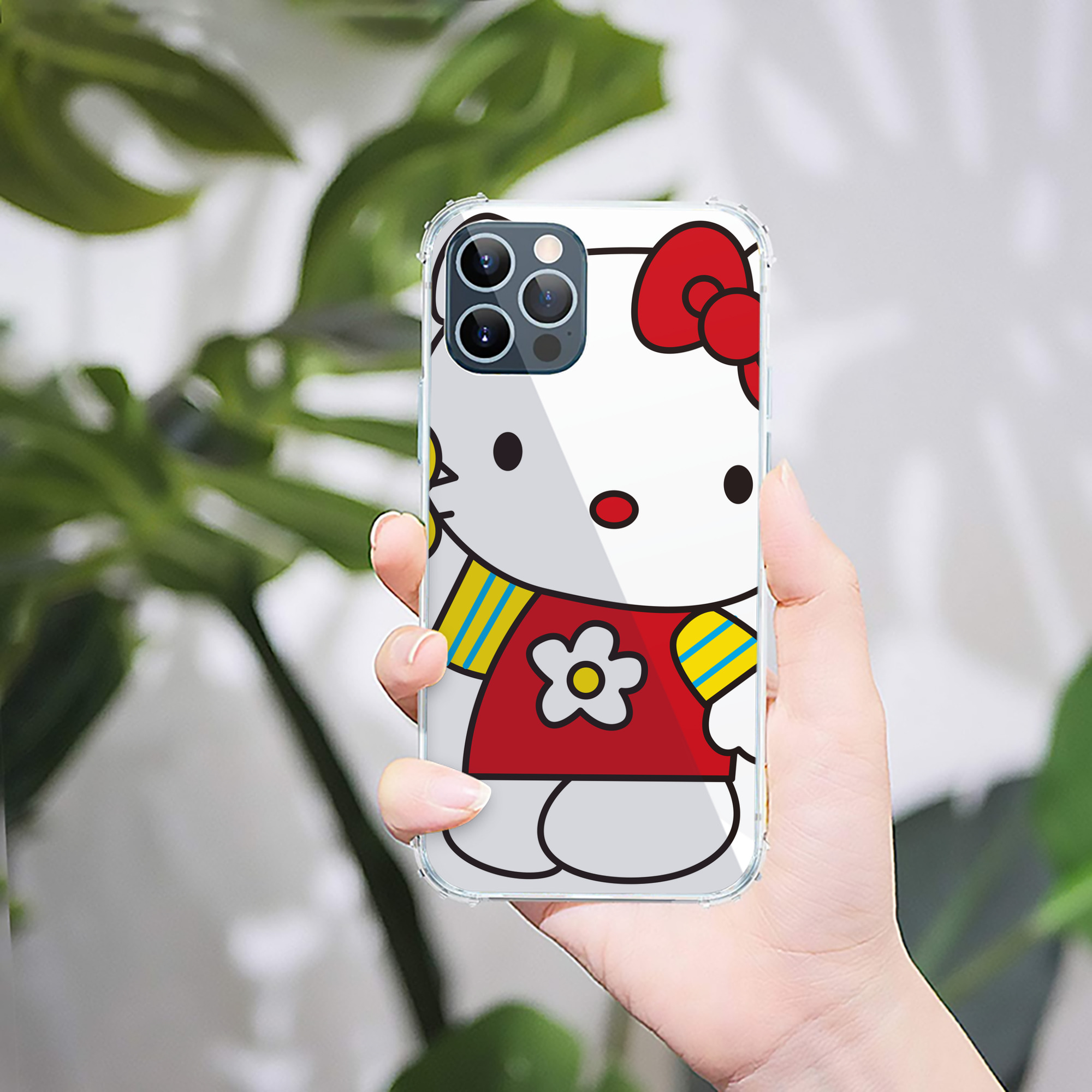 （画像用） Hello Kitty ハローキティ 【iPhone 12シリーズ対応】透明スマホケース（クリアソフトケース）